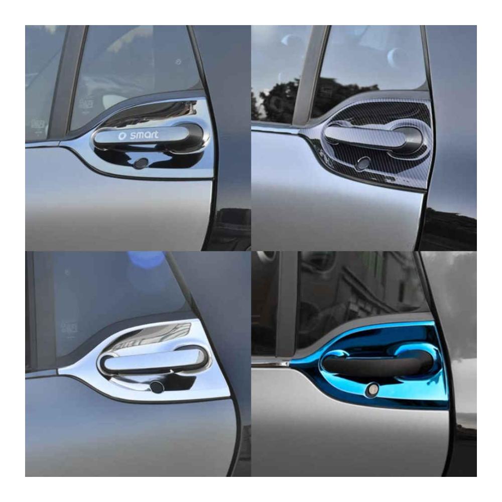 Außentürgriffe Zierschale für Smart 453 Fortwo – Abdeckung & Zierrahmen Auto Exterieur Zubehör Schwarz Hochwertige Auto-Türgriff-Schutzhülle