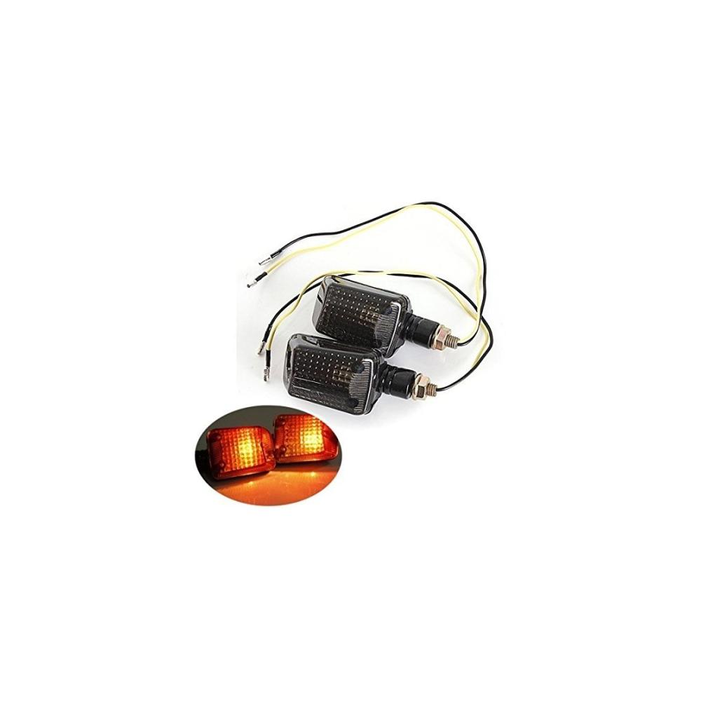 Katur 2 x Motorrad Blinkerleuchten Gelb LED Blinker Indikatoren mit Smoke Objektiv Universelle Rücklichter für Motorräder ATV Moped Hochwertige Lampen