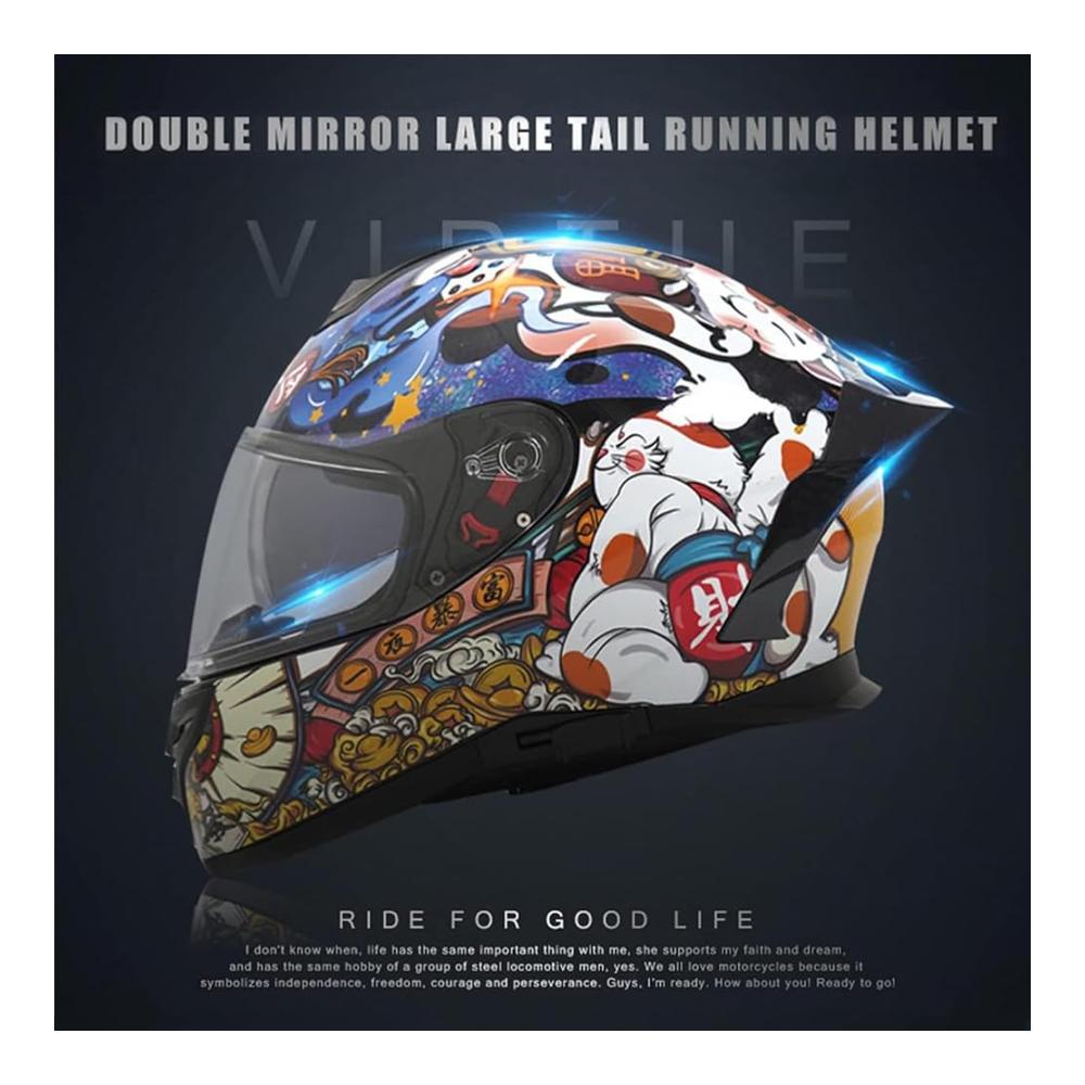 Klapphelm Motorrad Bluetooth Integralhelm DOT zertifiziert mit großen Heckflossen und Doppelspiegeln interner Sonnenblende Lautsprecher XS–XL für Herren und Damen