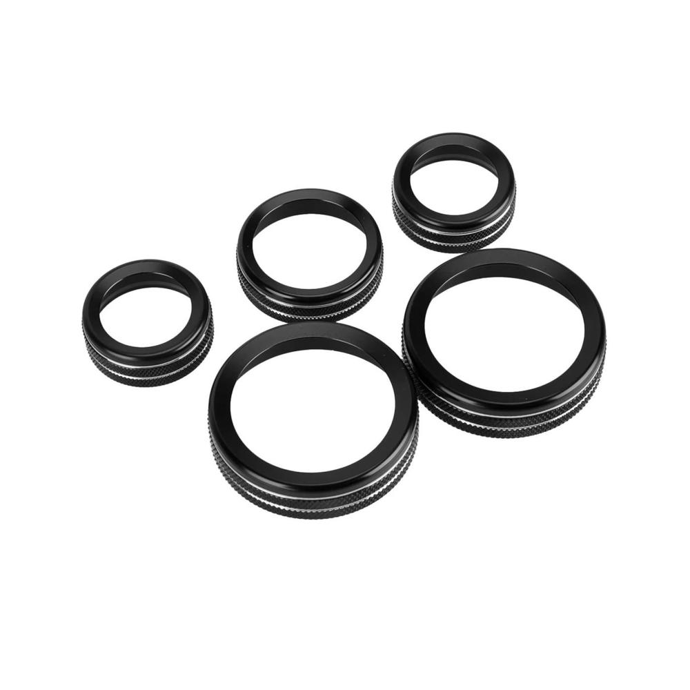 Interieurleisten Auto Innenstyling Schwarze Aluminiumlegierung für Maverick 2022 2023 - Auto Center Console Control Switch Knob Cover Trim Ring Zubehör