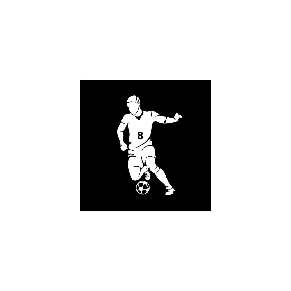 Reflektierender Autoaufkleber Fußball Silhouette 99 * 151 cm in Schwarz/Silber – Trendiges Dekor für Autos Sport-Fans & Fußballliebhaber ideal für jedes Fahrzeug