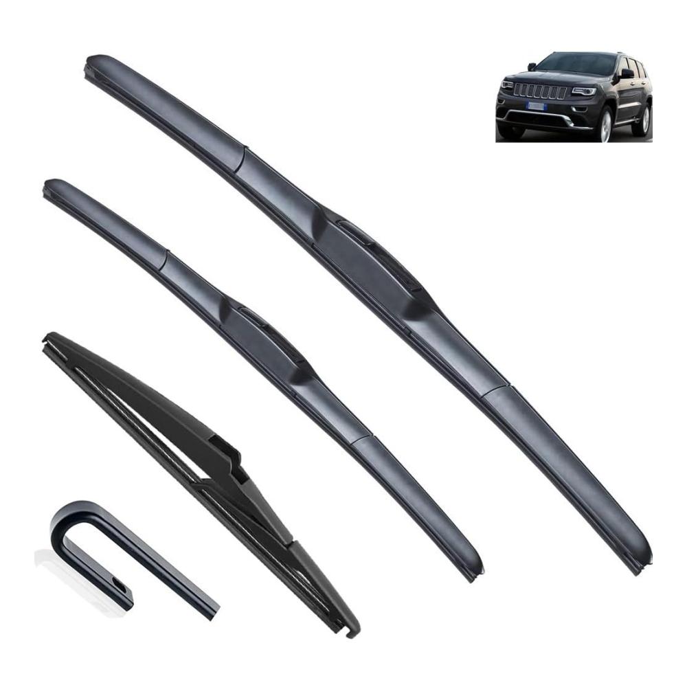 Ersatzwischblätter für Jeep Grand Cherokee WK2 2013-2020 vorne & hinten Scheibenwischer aus weichem Gummi 22/21 vorn 11 hinten ideal für Auto-Windschutzscheibe