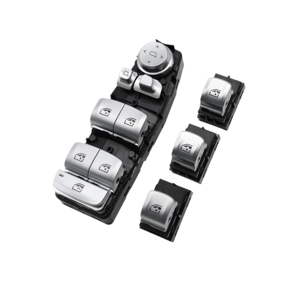 Fensterheber Vormontiert für BMW 3er 5er 7er X3 X4 F30 F35 F25 F26 F07 F10 F18 F01 F02 Elektrische Power Chrome Master Schalter Regler Set Silber