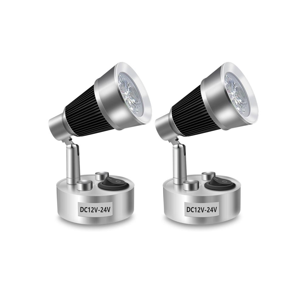 12V LED Spot Leselicht mit Schalter USB Anschluss Warmweiß 3000K 3W für Wohnmobil Wohnwagen Boot Camper Caravan – 2 Stück Innenbeleuchtung