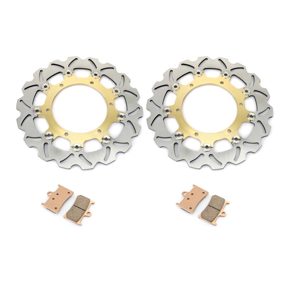 TARAZON Bremsscheiben & Bremsbeläge vorne für Yamaha YZF-R1 1000 (98-03) YZF-R6 600 (99-02) FJR 1300 (03-04) XV ROADLINER - Hochwertige Bremskomponenten