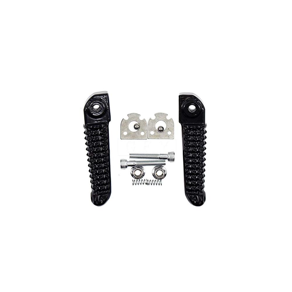 Motorrad-Fußrasten vorne & hinten schwarz/silber für Yamaha YZF-R1 2002-2011 & YZF-R6 2003-2012 – Hochwertige Rasten für perfekte Fahrstabilität