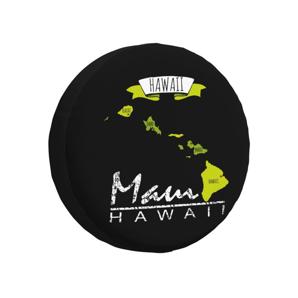Ersatzradabdeckung Maui Hawaiian Islands – Wind- und regendicht idealer Radschutz für LKW und SUV 16 Zoll Schwarz langlebig und stylisch für jedes Abenteuer