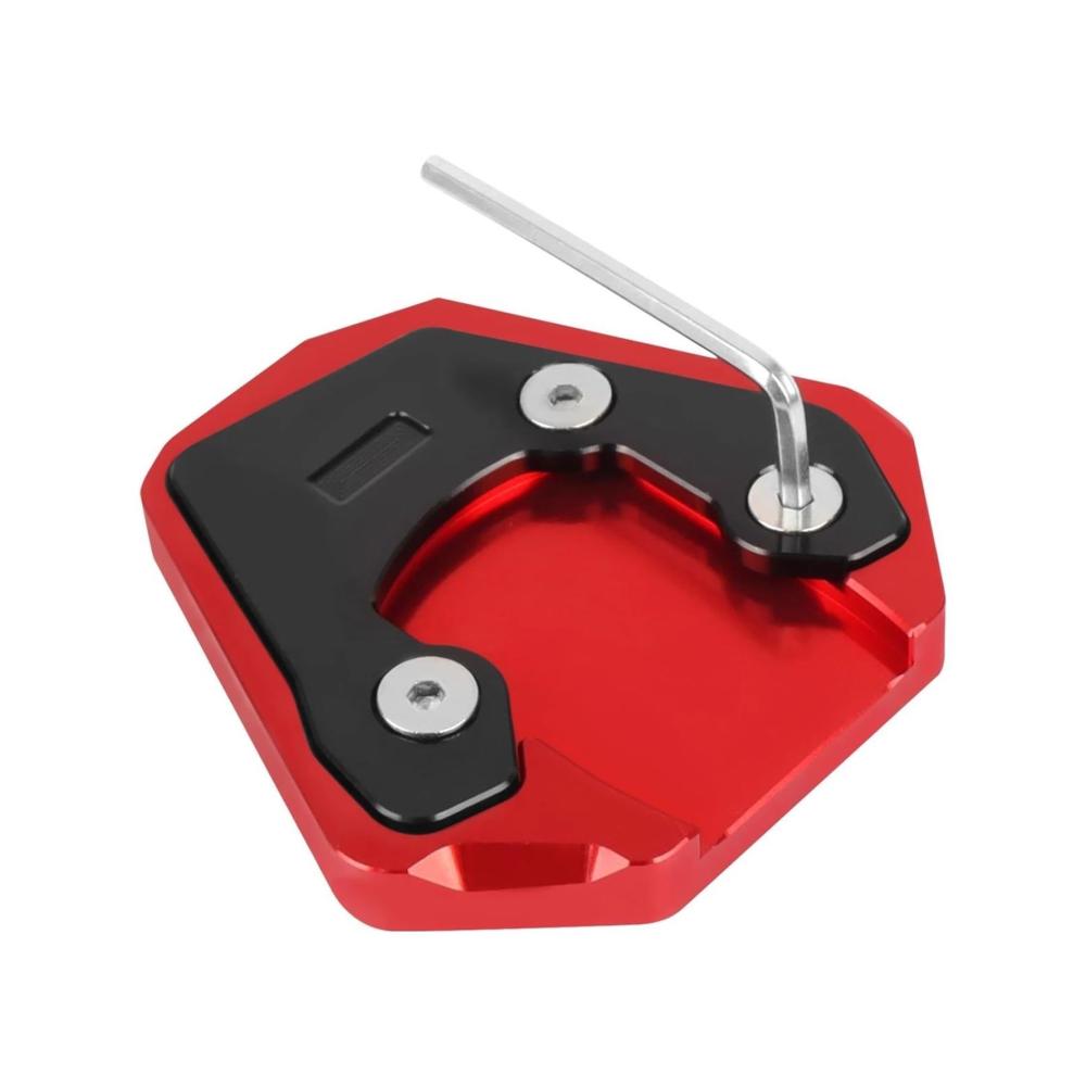 Motorrad Stützplatte CNC Kickstand Fuß Vergrößerungs-Pad Erweiterung für GSX-S750 GSX-S1000 GSXS750 GSXS1000 GSX S 750 1000 (Rot) - Seitenständer Schutz
