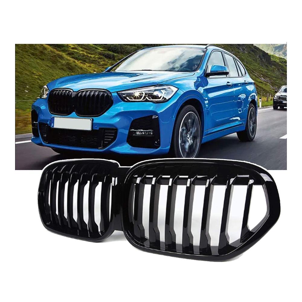 ABS Front- & Kühlergrille für BMW X1 F48 F49 2020 – Hochwertiges Modifikation Ersatz-Renngitter Auto-Styling Zubehör Snap-In-Installation Schwarz Glänzend