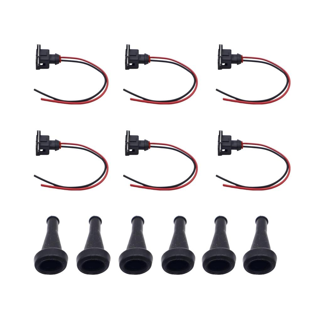 6-teiliger Kraftstoff Einspritzer Kabelbaum-Stecker EV1 für Autos – Kraftstoff Einspritzer Pigtail Kabelbaum-Clip für präzise Verbindung und zuverlässige Leistung