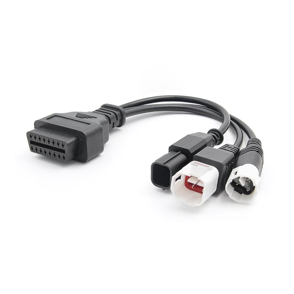 OBD-II Diagnosewerkzeug für Motorräder – 3 4 6-poliges OBD2 Diagnosekabel Fehlercodeleser Adapter für Motorsystemdiagnose – Kompatibel mit Motorrädern
