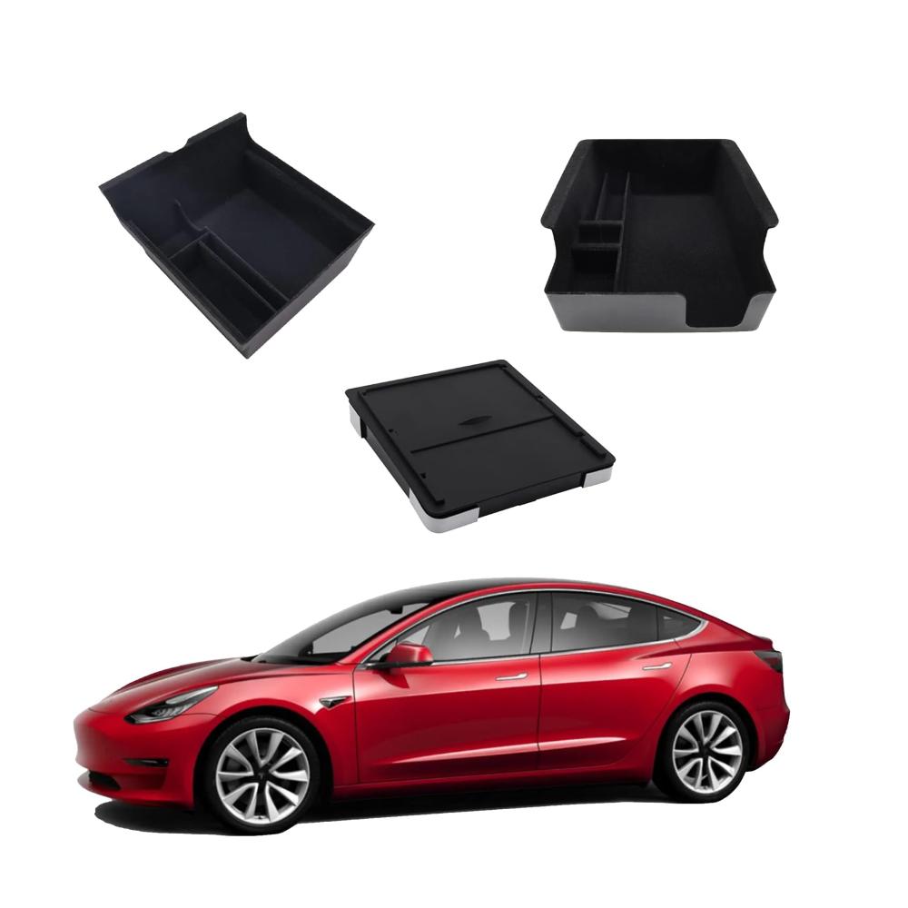 Armlehnen Organizer für Tesla Model 3 Y 2021-2024 Mittelkonsole Aufbewahrungsbox Konsolenschalen Zubehör für mittlere Konsole Auto Organizer