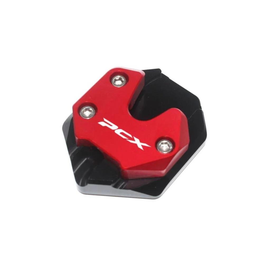 Motorrad Stützplatte CNC Kickstand Seitenständer Erweiterung Vergrößerer Pad für PCX160 PCX 160 2021 2022 – Rot Stabilitätsverbesserung für Seitenständer