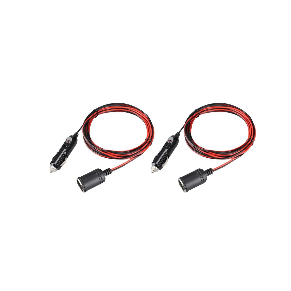 2er Set Zigarettenanzünder 12V 24V 15A Auto Feuerzeug Steckdose mit Verlängerungskabel 37m Sicherung Stecker Buchse für Auto Stromversorgung