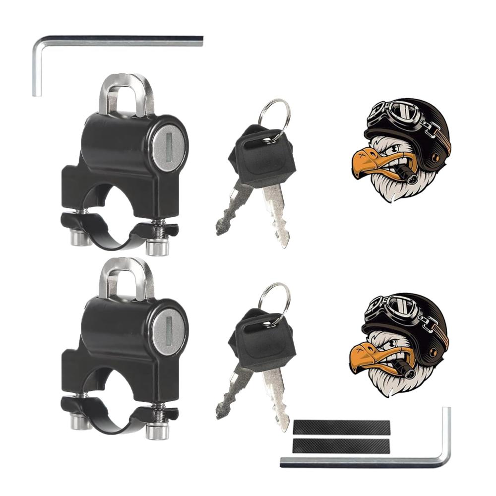Helmschloss 2er Set Diebstahlsicherungen für Motorradhelm – Universelles Sicherheitsvorhängeschloss für Helm Motorradhelm & Zubehör Schutz vor Diebstahl