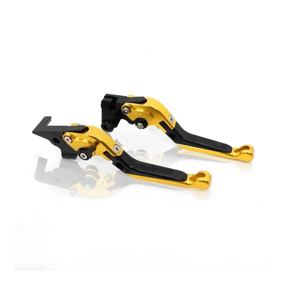 Klappbare Brems- und Kupplungshebel für Kawasaki Ninja 650 (2012-2016) – Gold Lenkerhebel-Zubehör Premium Kupplungs- & Bremshebelsets
