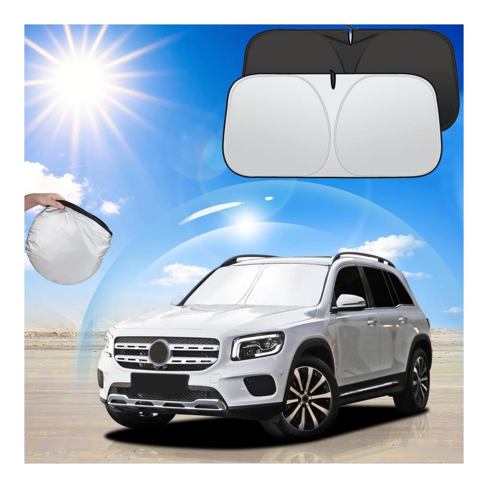 Sonnenschutz Frontscheibe Auto Faltbar UV-Schutz Sonnenschirm 140x70 cm Universal für Windschutzscheibe SUV LKW Innen Sonnenblende Blocks Sonnenstrahlen