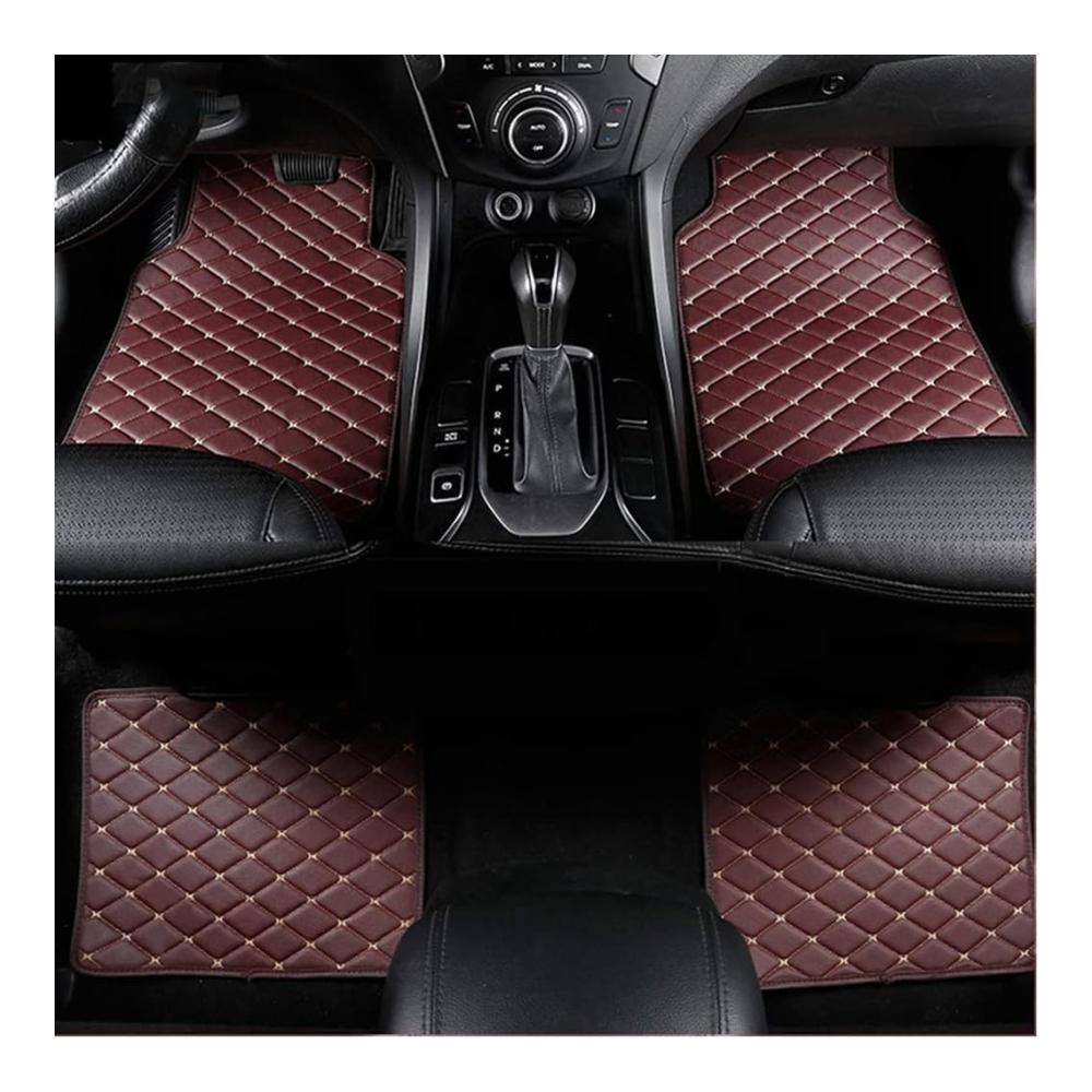 4er Set Auto Fußmatten für KIA KX3 2020-2023 – PU Leder Allwetter Wasserdicht Anti-Rutsch Strapazierfähig Innenraum Zubehör Farbe A-Brown