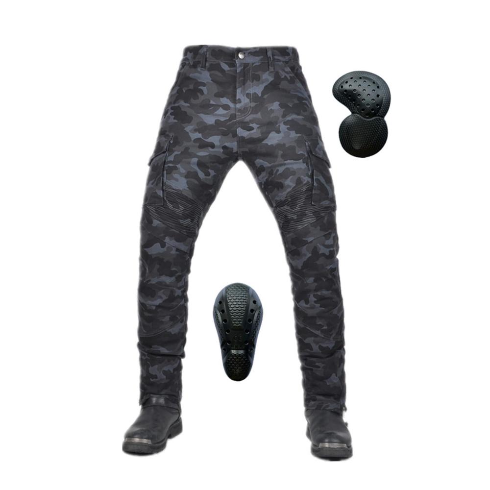 Motorrad-Dirtbike-Hose für Herren CE-gepanzert Motocross & Adventure-Touring strapazierfähige Jeans-Optik ideal für Motorradreisen und Offroad-Einsätze