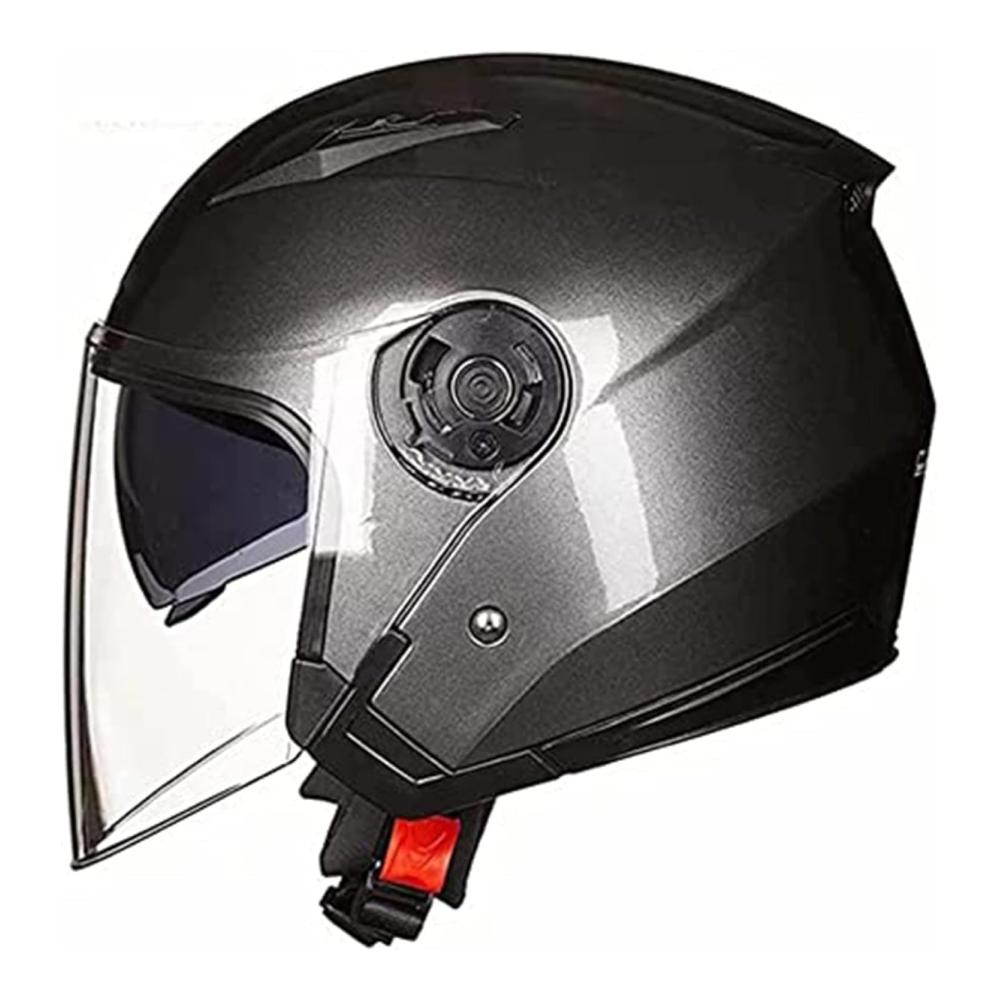 Retro Jethelm mit Doppelvisier – 3/4 Halbhelm für Motorradfahrer ECE-geprüft Offenes Gesicht Ideal für Vespa Scooter Chopper & Cruiser Stylischer Bobber Helm