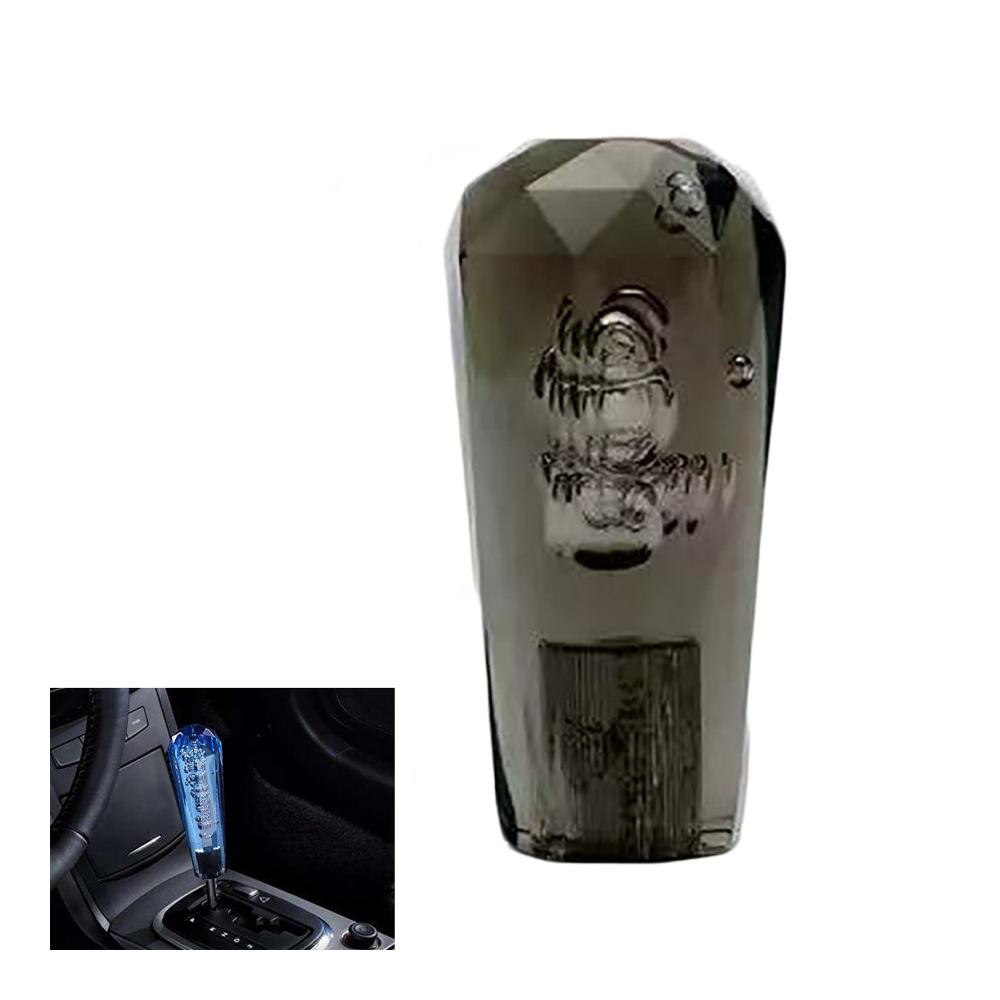 Schaltknauf Crystal Diamond Grau 15 CM – Leuchtender Automatik-Schaltknauf für Auto Universal Passend für Manuelle & Automatische Fahrzeuge Modifizierter Pollerkopf
