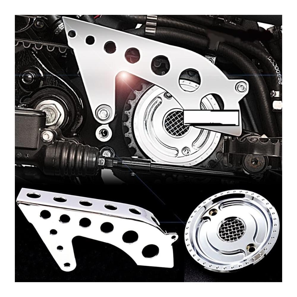 Rahmen für Harley Sportster XL 883 1200 48 72 SuperLow 2004-2018 schwarze Antriebsriemenscheibe obere Motorabdeckung Set für Motorräder