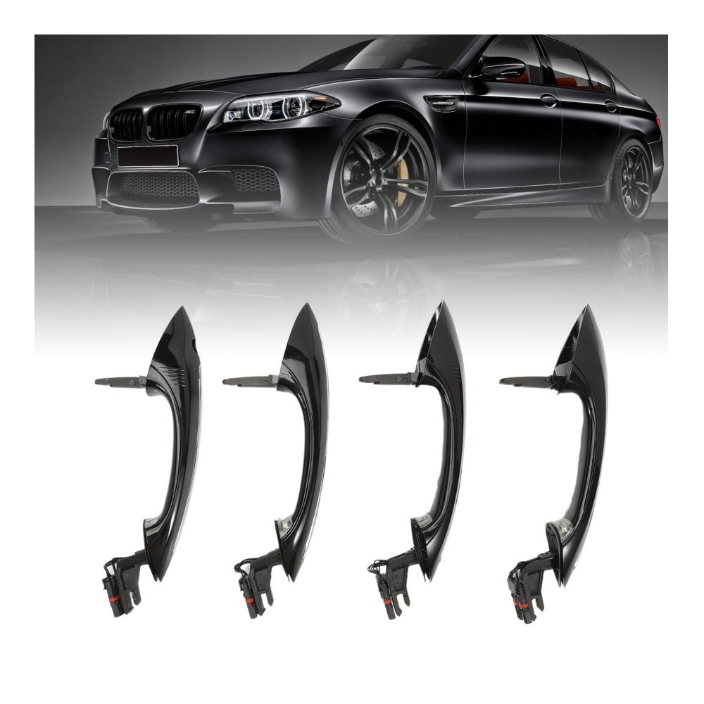 Taesayl 4 Stück Außentürgriffe Schwarz für BMW 5er F07 F10 F11 6er F06 F12 F13 7er F01 F02 F03 F04 Ersatz Türaußengriffe Vorne Hinten Links Rechts 51217231931 51217231932 51217231933