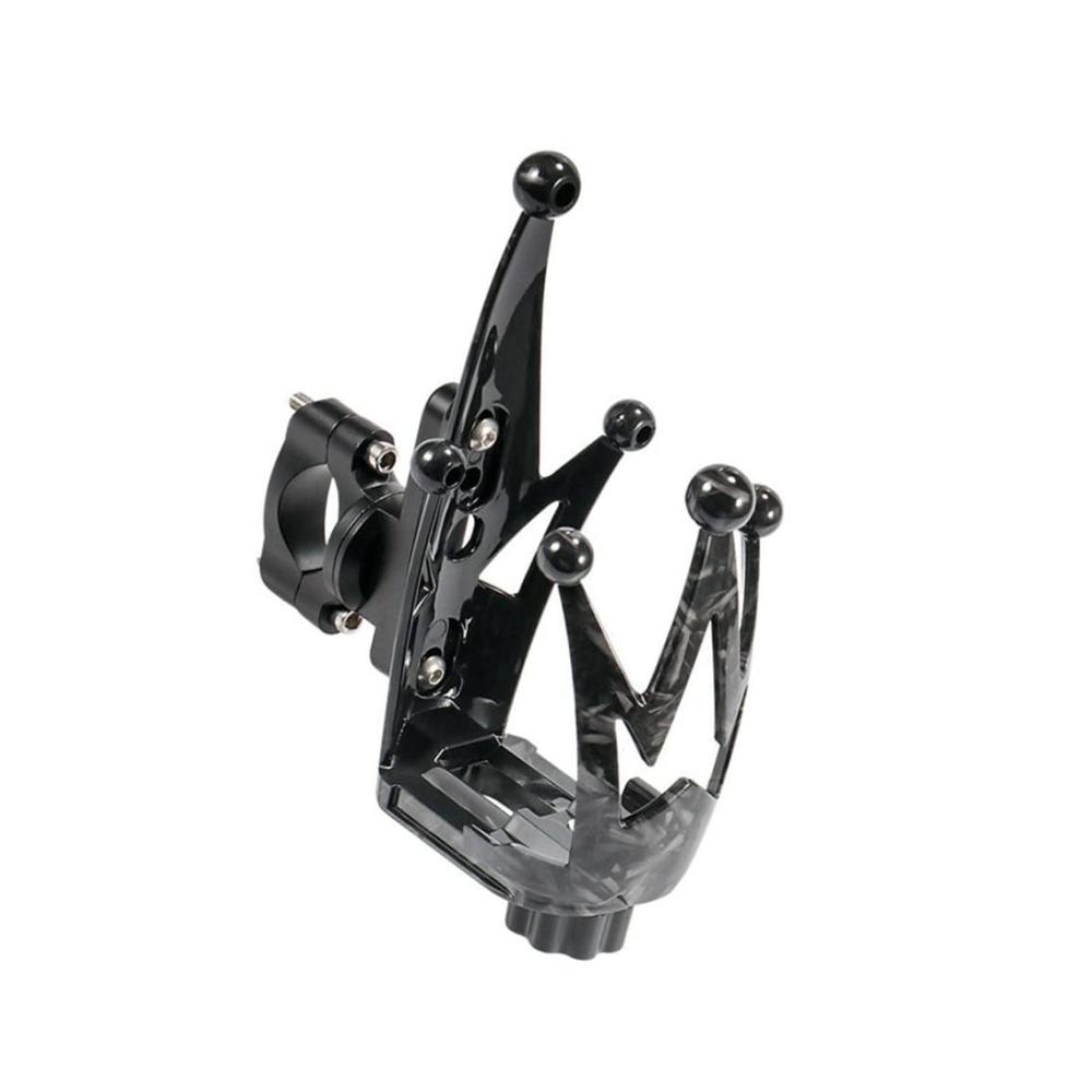 Verstellbarer Wasserflaschenhalter 22 cm - 25 cm für Honda Kawasaki Suzuki Yamaha Motorräder und Fahrräder - Touring Zubehör in Banboo Carbon Look