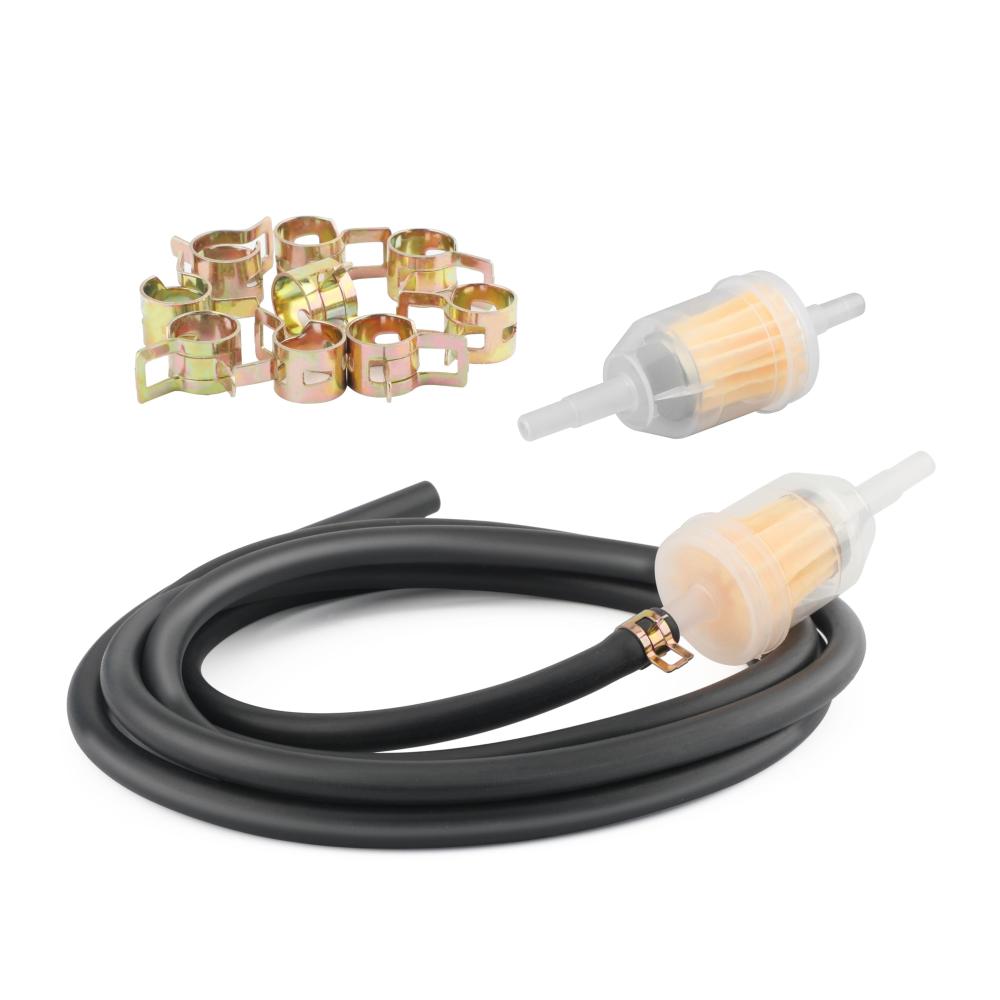 Benzinschlauch 4mm Gummischlauch Set inkl. 10 Schlauchschellen & 2 Benzinfilter - Ideal für kleine Motorräder Autos & mehr - Hochwertige Leitungen & Schläuche