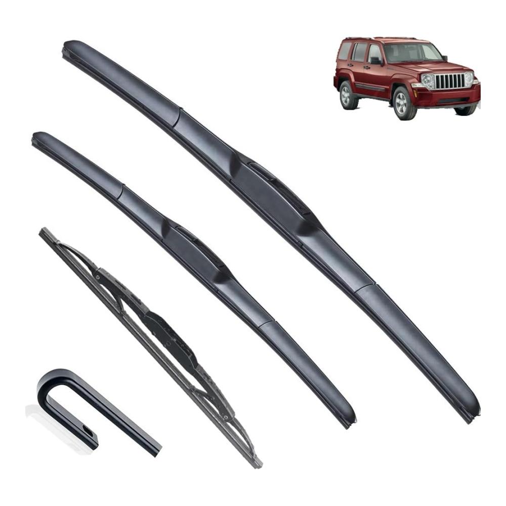 Ersatzwischblätter für Jeep Liberty KK MK2 2008-2012 – Front- und Rückscheibenwischerblätter kompatibel mit Windschutzscheibe und Frontscheibe 2 Stück