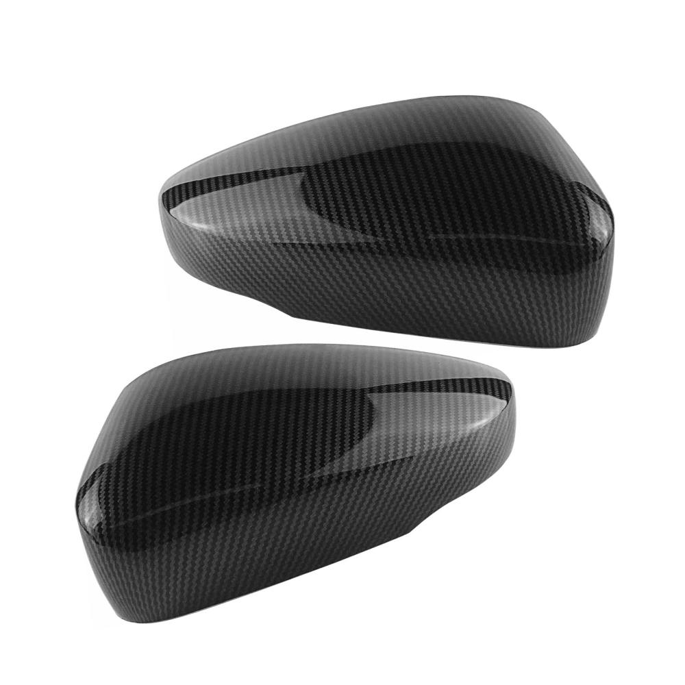 Spiegelabdeckungen für VW Polo 6R 6C 09-17 & UP 16 Kohlefaser-Stil 2 Stück Außenspiegel-Abdeckkappen Hochwertige Carbonoptik für elegantes Auto-Design