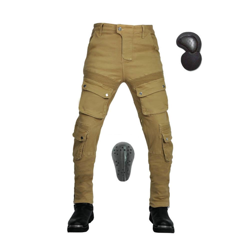 Motorradhose für Herren - Motocross-Reithose mit CE-Panzerung Adventure-Hose Denim-Jeans für Motorradfahrer robuster Schutz Freizeit & Sport