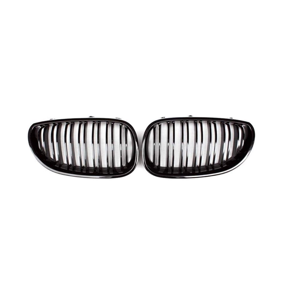 Front- & Kühlergrille für BMW E60 E61 5 Series M Sport Nieren-Design Schwarz Links & Rechts Dual Line Lower Bumper Grill Abdeckungen