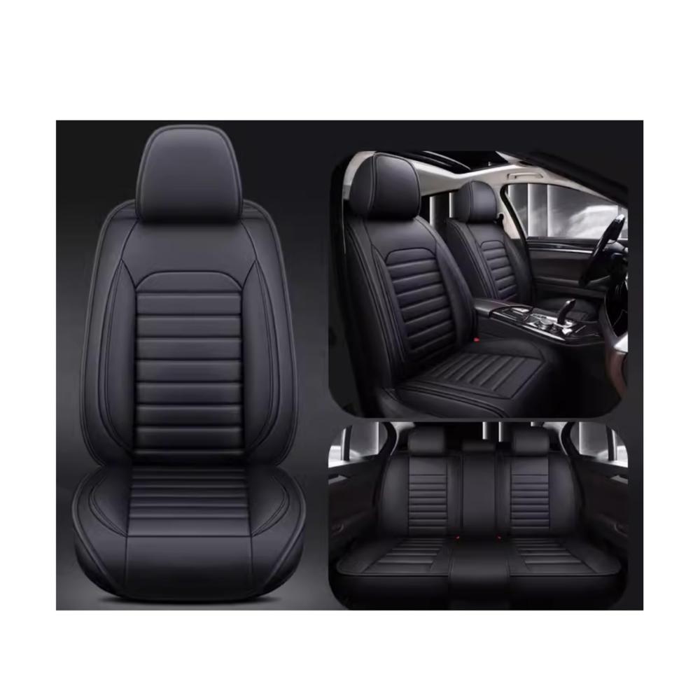 Wasserdichte Leder-Autositzbezüge für Renault Captur 2017-2024 | Komplettes Set | 5-Sitzer | Universal-Sitzbezug | Allwetter-Schutz | Robust und langlebig | Schützt vor Verschleiß | Schwarz