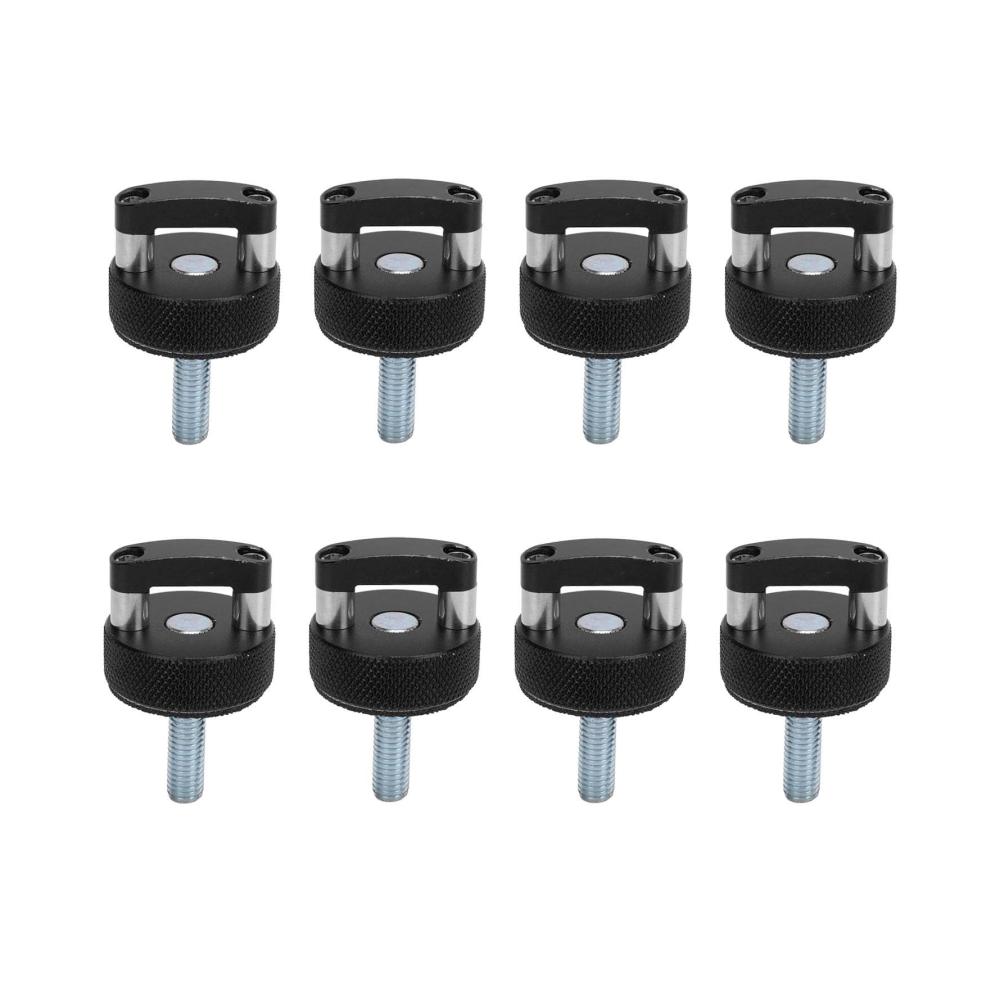 8er Set Billet-Aluminium Schiebedach-Schnellverschluss-Rändelschrauben M8x1.25 mit integriertem D-Ring für Ford Bronco 2dr/4dr ab 2021 schwarz