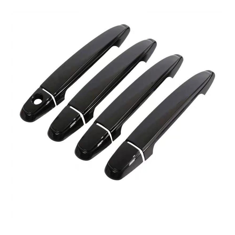 Schwarze Chrom-Carbon-Faser Türgriff-Abdeckungen für Toyota Land Cruiser Prado 120 J120 LC120 2003-2009 Auto Außentürgriffe Aufkleber Schutz & Style