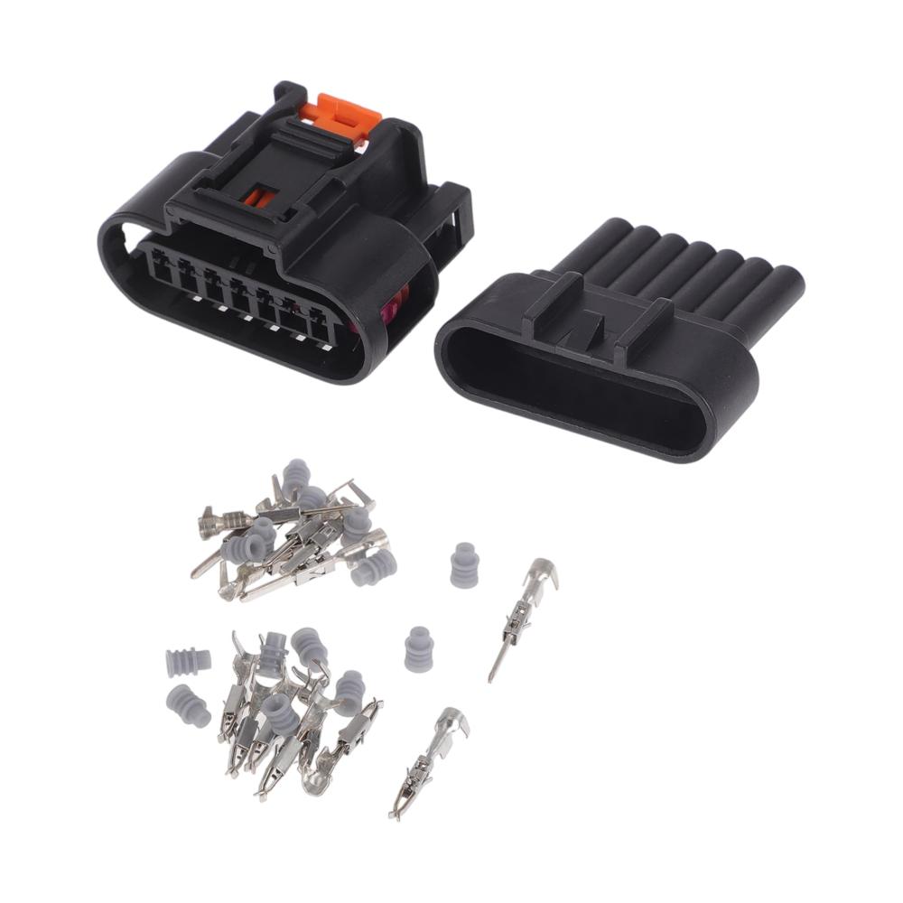 Zündkerzenstecker 7 Pins Elektrischer Terminalstecker für Vauxhall Opel Corsa Wasserdicht 1.5 mm Serie Innen Männlich & Weiblich 1 Satz Schwarz