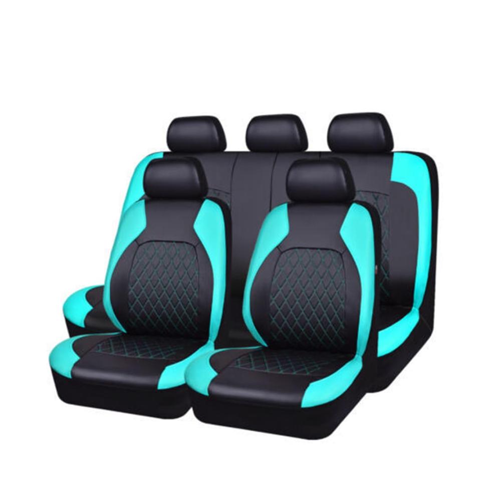 Sitzbezüge Auto Komplettset für BMW 3 Serie F30 F80 2011-2019 - Vordersitz- & Rücksitzbezüge PU Leder Universal Auto Sitzüberzug 9-teiliges Zubehör Set