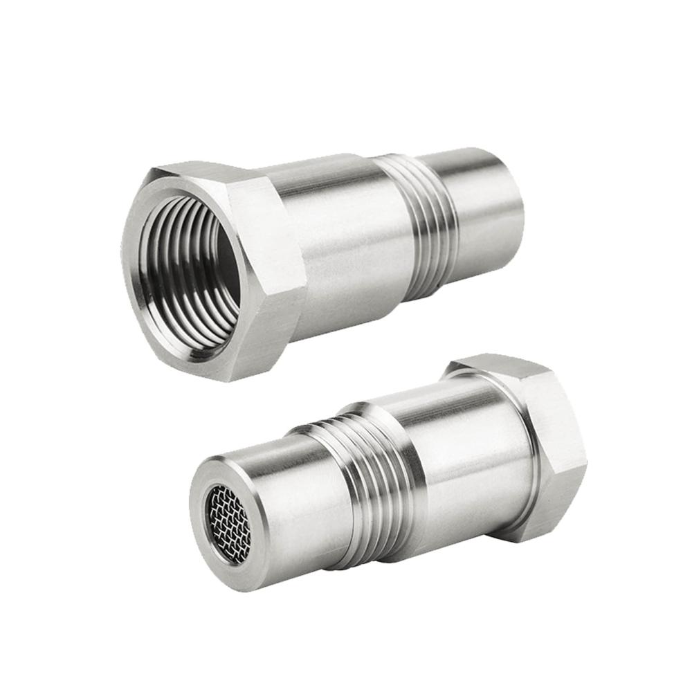 2 Stück M18x15 Lambdasonden Sensor 02 SpacER Gewindeadapter mit Universalstecker und Luftfilter für Fahrzeugabgasanlagen