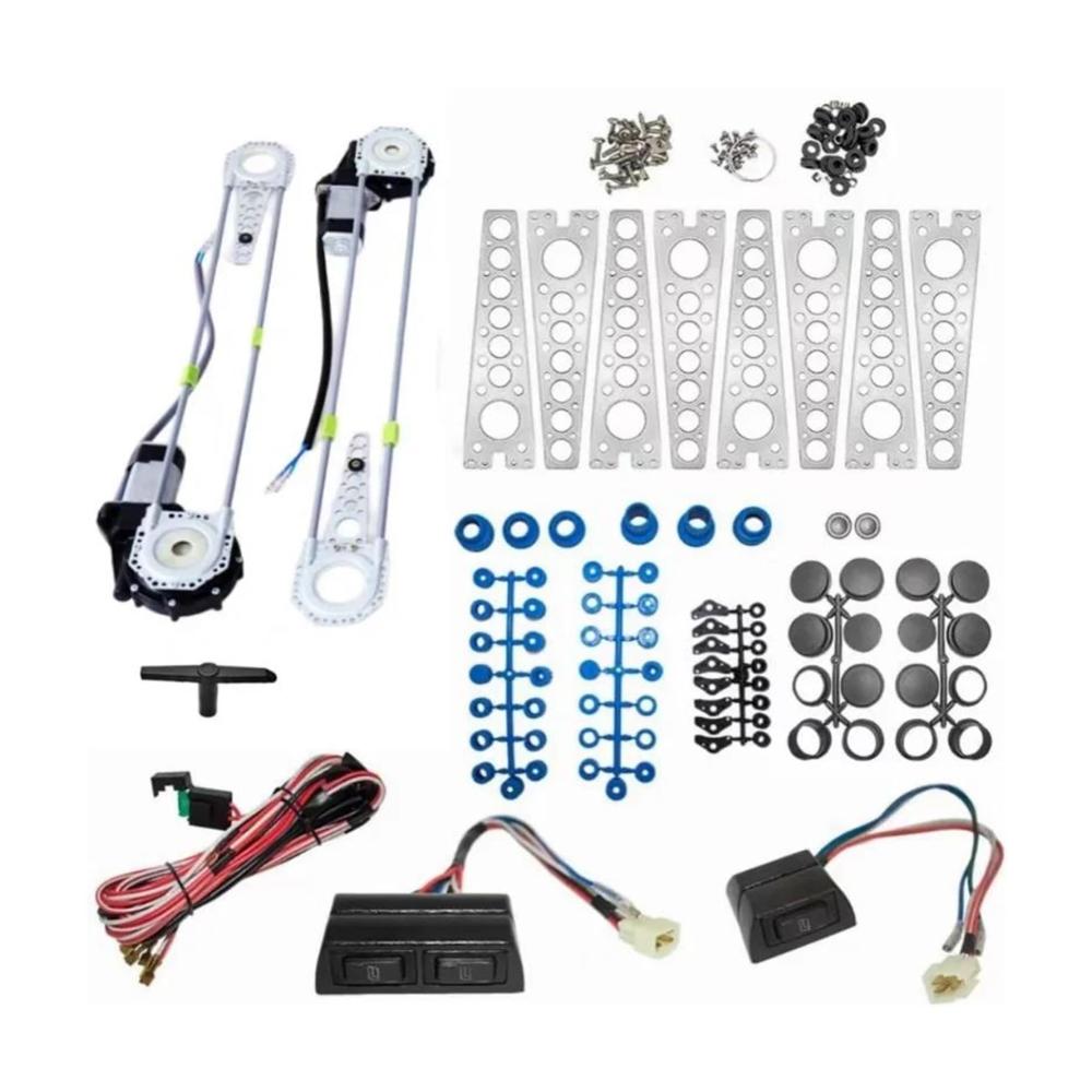 Fensterheber Vormontiert 12V Elektrisch Auto LKW SUV Universal Power Fensterheber Regler Conversion Kit für 2-Türer Auto Zubehör