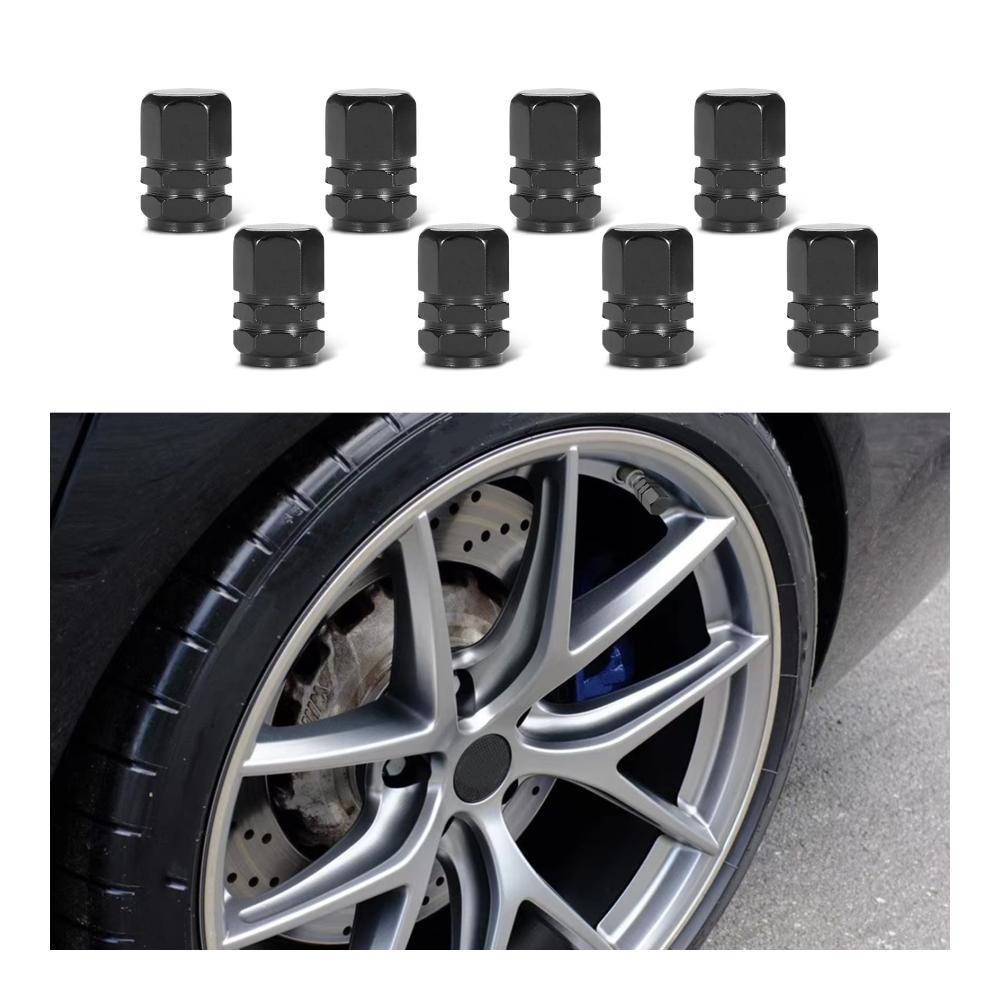 8er Set Autoreifen Ventilkappen – Luftdicht & Universal für SUV – Robuste Kunststoff Kappen mit O-Ring Gummidichtung – Grau Schutz für Rad Reifen