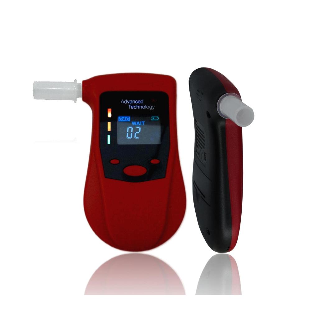 Tragbarer Alkoholtester mit Halbleitersensor – Wiederaufladbar Digital Prelert-Funktion 4 Einheiten 10 Erinnerungen 12 Mundstücke Farbe