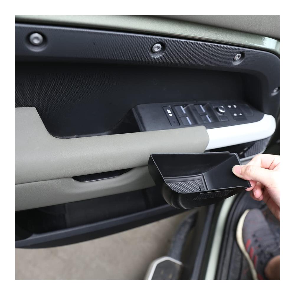YIWANG ABS Schwarz Autotür Aufbewahrungsbox für Land Rover Defender 90 110 (2020-2022) – Telefonablage Tabletts & Taschen Zubehör Innenraum Organizer