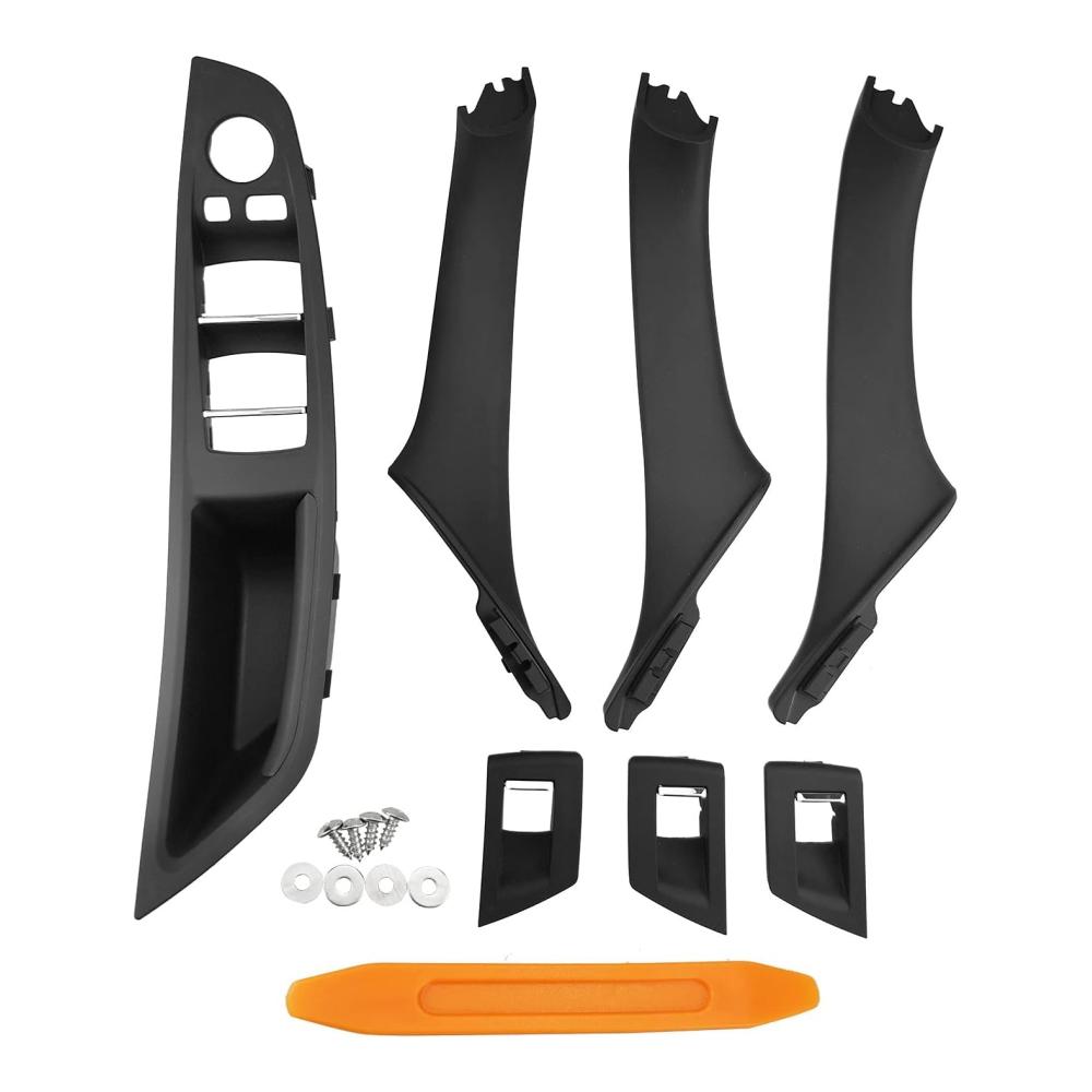 Innentürgriff Set für BMW 5er F10/F11/F18 2010-2016 Fahrer- & Beifahrerseite Fensterschalter Armlehne Schwarz Komplettes Türgriff Kit Abdeckung