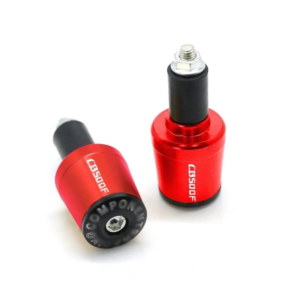 CNC Lenkerkappe Endstopfen für HO&ND&A CB500F CB 500F CBR 500F 7/8 Zoll (22mm) Motorrad Lenker Griffe Bar Kappen Endstecker - Rot
