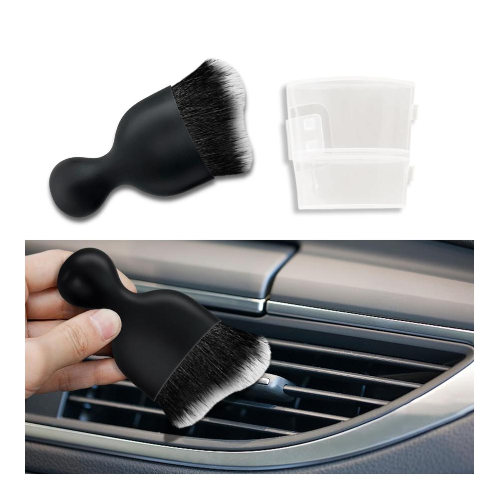 Auto-Innenraum-Reinigungsbürste für Detailarbeit – Weiche Borsten Universal Auto Detail Pinsel für Armaturenbrett Dashboard und Staubentfernung (Schwarz)