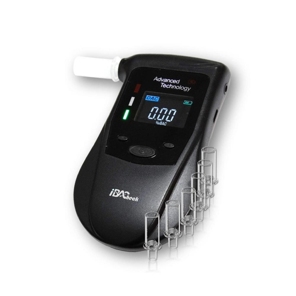 Tragbarer Alkoholtester mit Halbleitersensor 4-Farb-Display Vorwarnfunktion Echtzeit-Anzeige wiederaufladbar 4 Einheiten inkl. 6 Mundstücke