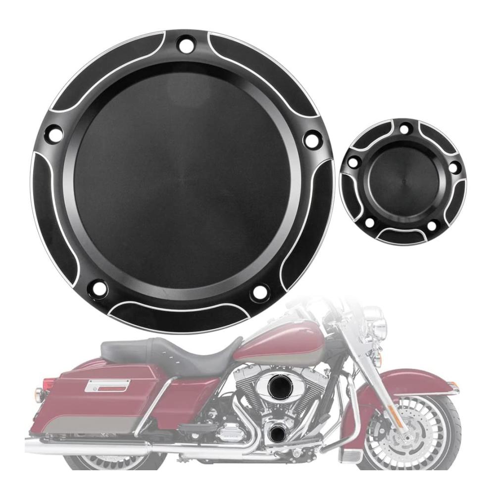 CNC Aluminium Derby Timer Abdeckung Schwarz für Harley XL Sportster 2004-2016 – Klarheit Punkte Abdeckungen Motorrad Edge Timing Timer Schutz