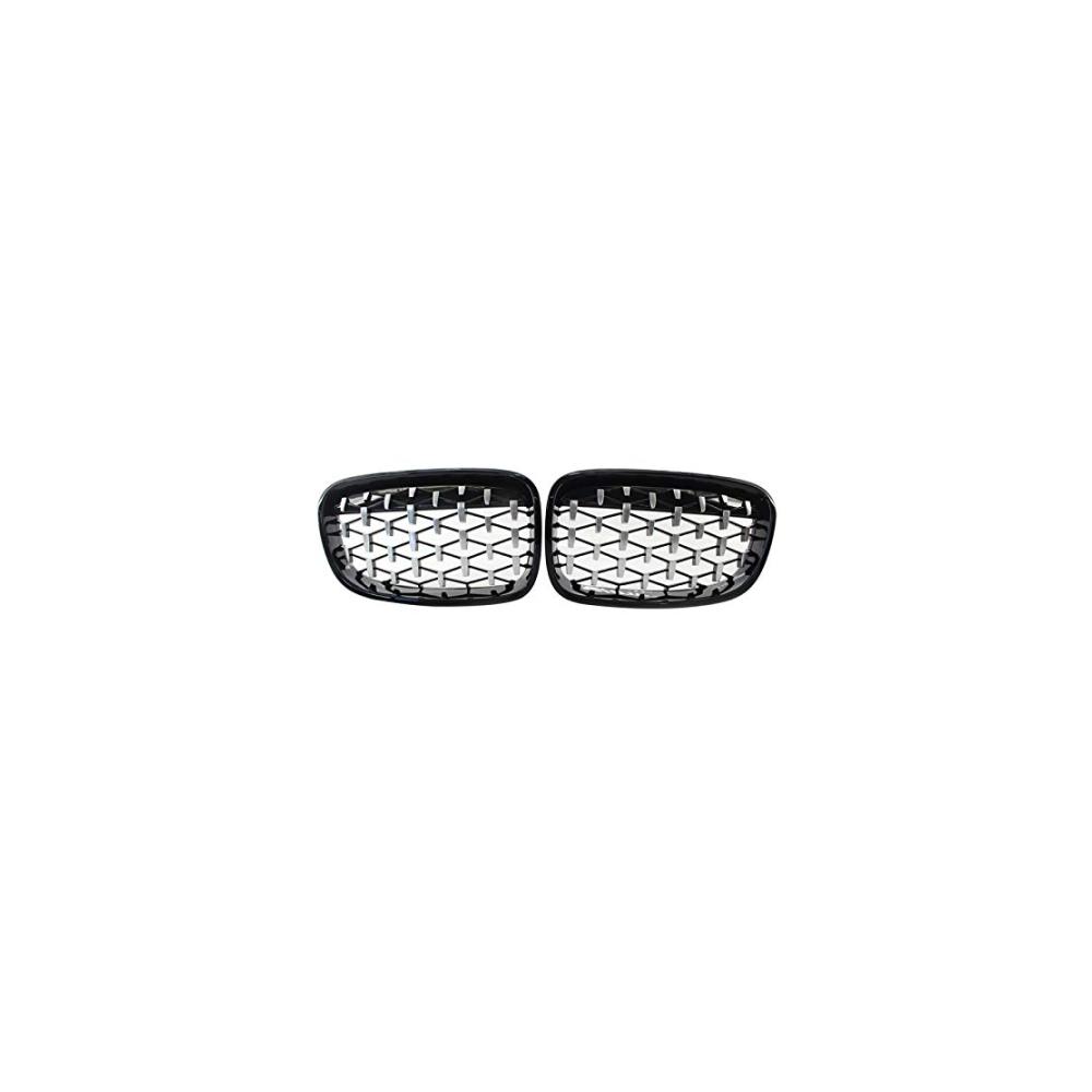 Kühlergrill Frontgrille Racing für BMW F20 F21 1er Serie Silber Schwarz ABS Kunststoff Nieren Design Hochwertige Kühler- & Frontgrille