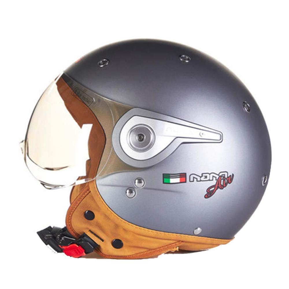 Jethelm Offener Motorradhelm ECE-Zulassung Vintage Halbschale für Motorbiker Scooter Retro-Riding Helm Sicherheitshelm für Motorräder und Roller